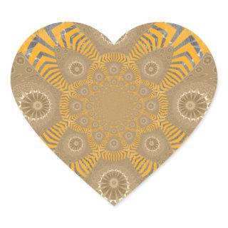 Gilded Zephyr: Elegance in Golden Yellow & Chrome Heart Sticker