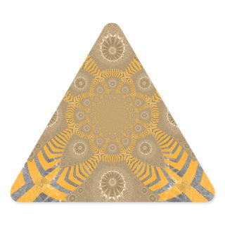 Gilded Zephyr: Elegance in Golden Yellow & Chrome Triangle Sticker