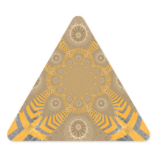Gilded Zephyr: Elegance in Golden Yellow & Chrome Triangle Sticker