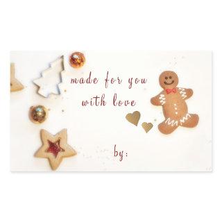 Ginger Bread Man Christmas Baking Gift Giving Rectangular Sticker