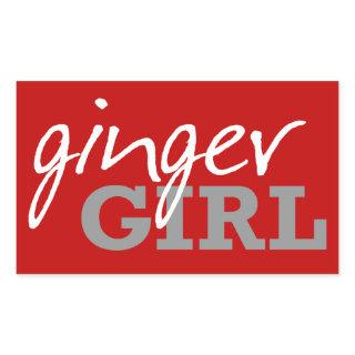 Ginger Girl Redhead Freckles Rectangular Sticker