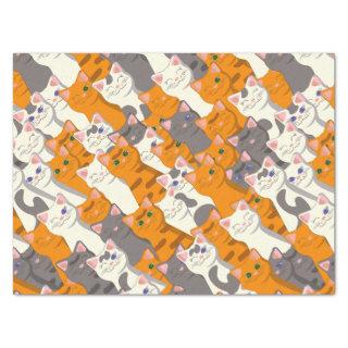Ginger white black cat diagonal pattern tissue paper