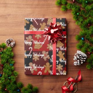 Gingerbread Cookies and Candy Canes on Plaid