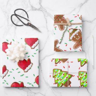 Gingerbread Cookies Tree Mitten Man Sprinkles Kids  Sheets