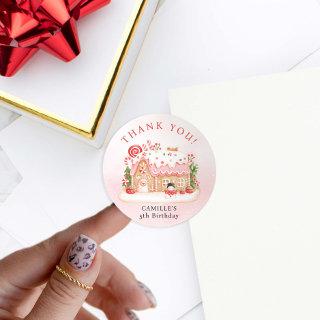 Gingerbread House Christmas Birthday Thank you Classic Round Sticker