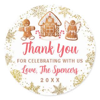 Gingerbread House Cookie Decorating Thank You Classic Round Sticker