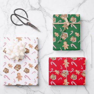 Gingerbread man candycane holiday cute red green  sheets