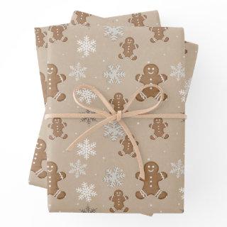 Gingerbread Man Cookie Snowflake Holiday Baking   Sheets