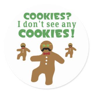 Gingerbread Man Disguise Classic Round Sticker