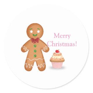 Gingerbread Man with Cupcake Sticker