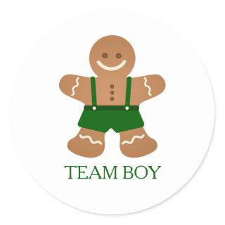 Gingerbread TEAM BOY Gender Reveal Game Labels
