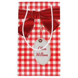 Gingham and Bow Small Gift Bag