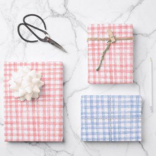 Gingham Hand-Drawn Modern Cute Blue Red Picnic  Sheets