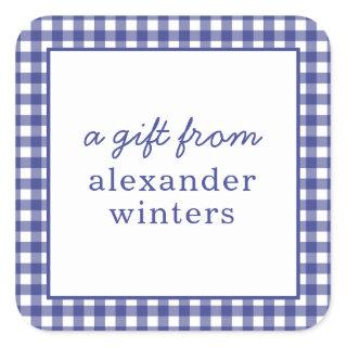 Gingham Personalized Gift Stickers