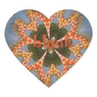 Giraffe Abstract Art Print Heart Sticker