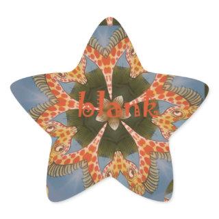 Giraffe Abstract Art Print Star Sticker