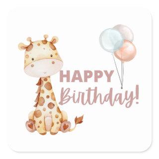 Giraffe Birthday Stickers