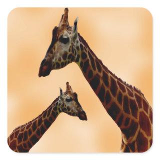 Giraffe Double Trouble,  Square Sticker