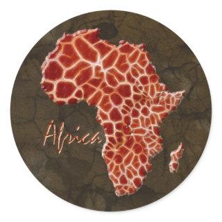 Giraffe Spots Map of AFRICA Sticker Series