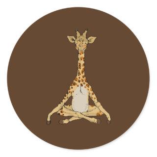 Giraffe Yoga  Classic Round Sticker