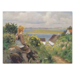 Girl Lost in Thought (by H.A. Brendekilde) Tissue Paper