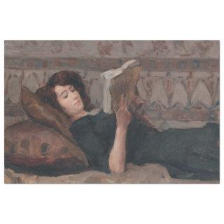 Girl Reading a Book (Reclining on a Divan) Tissue Paper