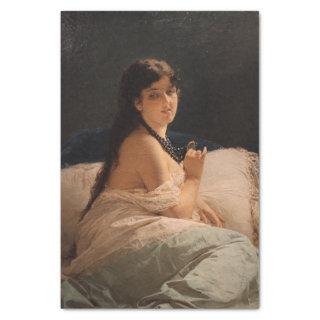 Girl with a Medallion (by Gerolamo Induno) Tissue Paper