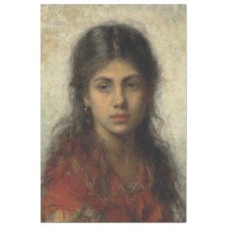 Girl With a Red Shawl (by Alexei Harlamoff) Tissue Paper