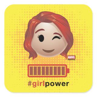 #girlpower Black Widow Emoji Square Sticker