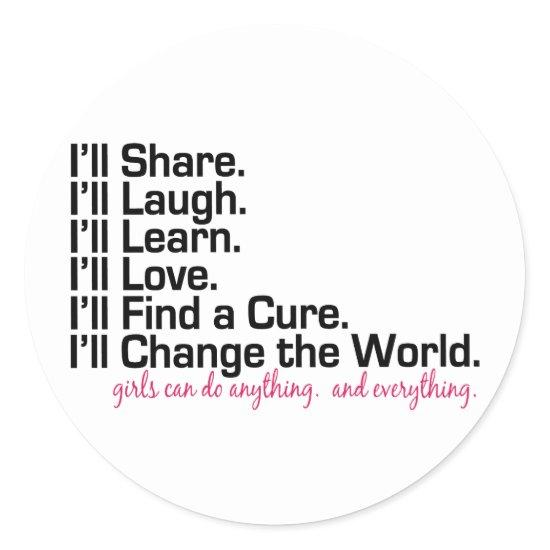 girls can do anything (girl power) classic round sticker