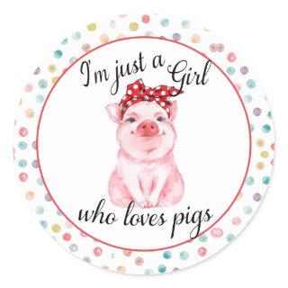 Girls Cute  Pig Lover Sticker