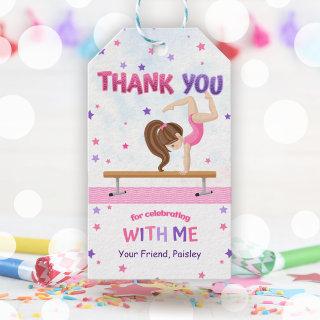 Girls Gymnastics Birthday Party Thank You Gift Tags