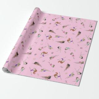 Girls Gymnastics Pink Purple Rainbow Pattern  Wrap