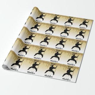 Girls Karate Stance Gold Glitter Drip Ombre