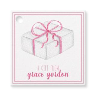 Girls Pink Present Gift Tag