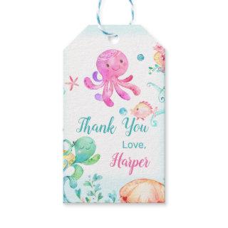Girls Under The Sea Birthday Thank You Tag