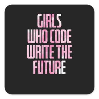 Girls Who Code Write The Future PC Square Sticker