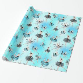 Girly Aqua Tutu Ballerina With Aqua Background
