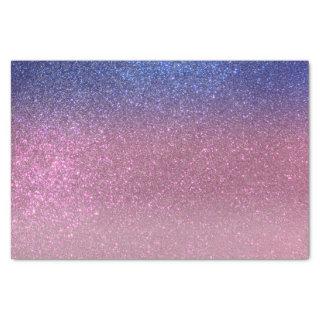Girly Blue Pink Sparkly Glitter Ombre Gradient Tissue Paper