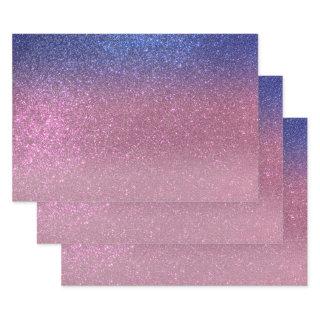 Girly Blue Pink Sparkly Glitter Ombre Gradient  Sheets