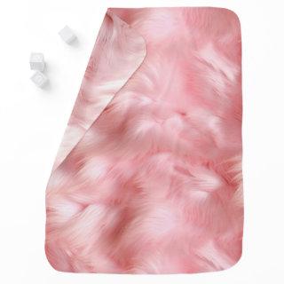 Girly Blush Pink Faux Fur  Baby Blanket