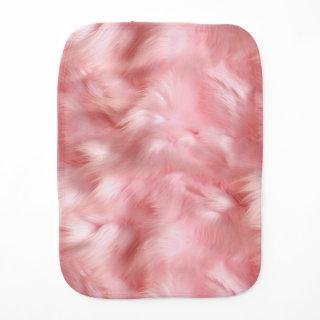 Girly Blush Pink Faux Fur  Baby Burp Cloth