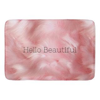 Girly Blush Pink Faux Fur  Bath Mat