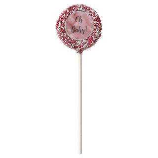 Girly Blush Pink Faux Fur  Chocolate Covered Oreo Pop