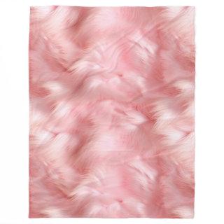 Girly Blush Pink Faux Fur  Fleece Blanket