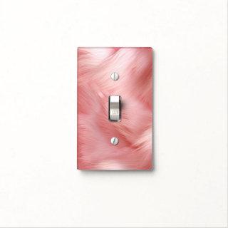 Girly Blush Pink Faux Fur  Light Switch Cover