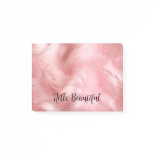 Girly Blush Pink Faux Fur  Post-it Notes