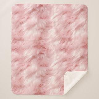 Girly Blush Pink Faux Fur  Sherpa Blanket
