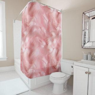 Girly Blush Pink Faux Fur  Shower Curtain