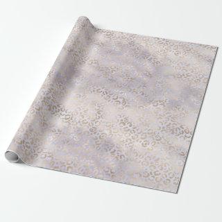 Girly Gold Glam Purple Leopard Print